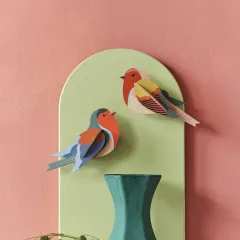 Petirrojos decoración mural, detalle