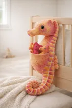 Peluche de Caballito de mar con bebés en habitación infantil
