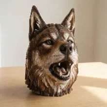 Puzzle 3D Lobo Pintado