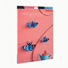 caja de set de 3 mariposas peacock decoración 