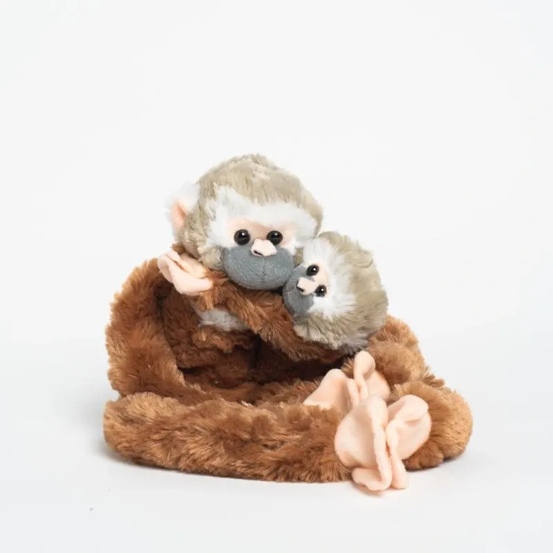 Peluche colgante mono ardilla con bebé