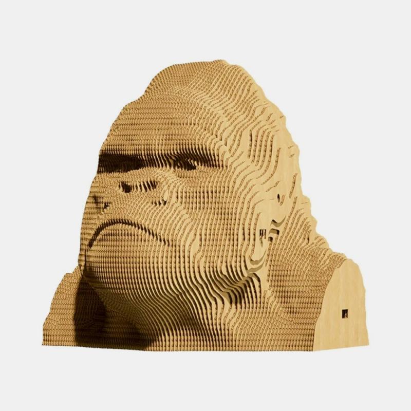 Gorila, puzzle 3D de cartón y madera