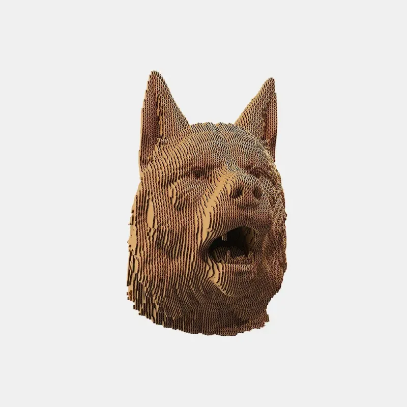 puzzle lobo 3d carton reciclado