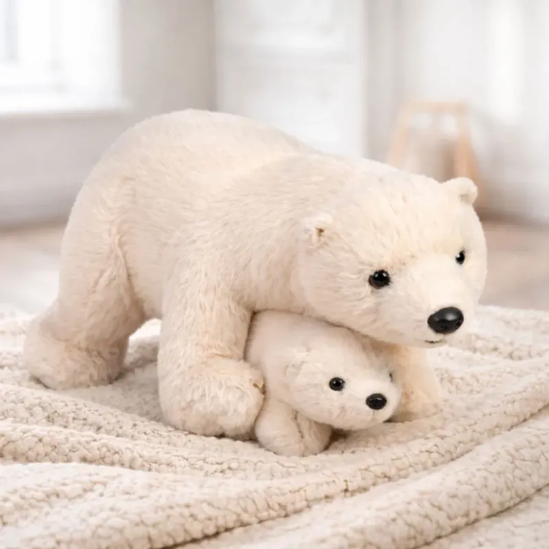 Peluche oso polar con bebé