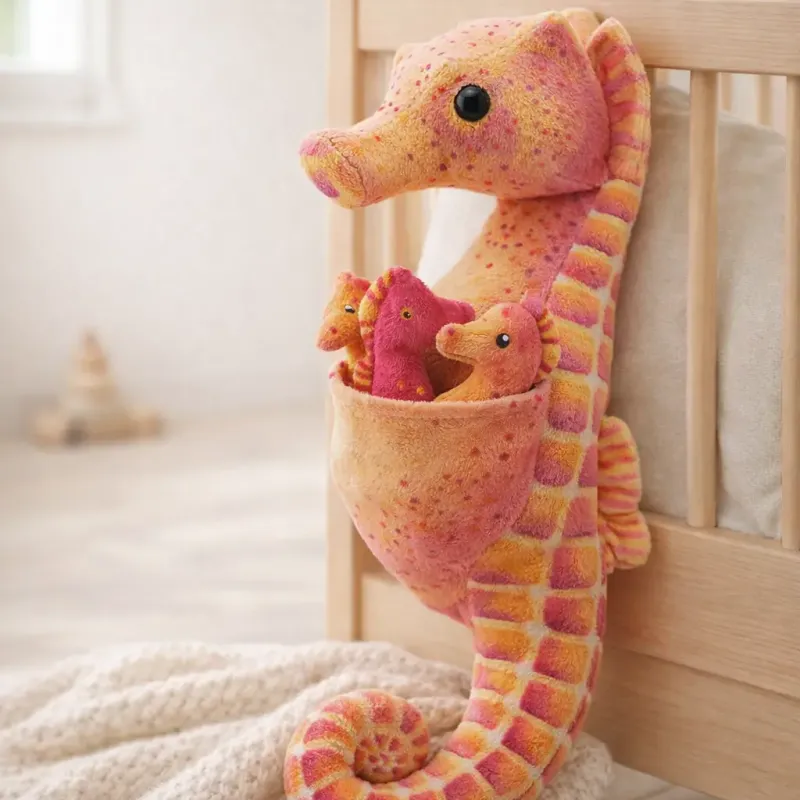 Peluche de Caballito de mar con bebés en habitación infantil