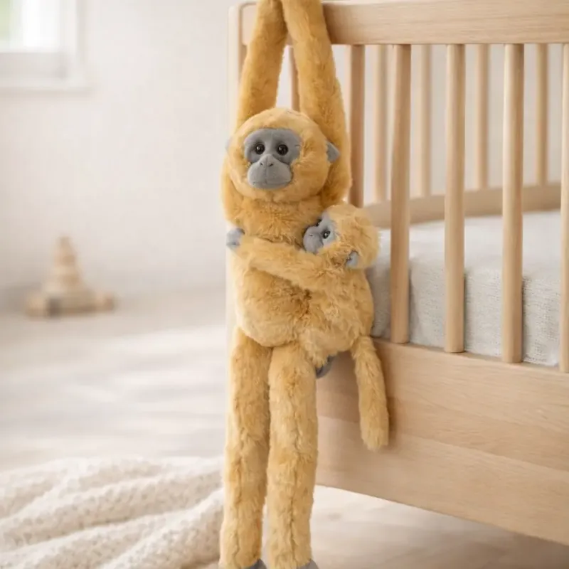 Peluche de langur colgante con bebé