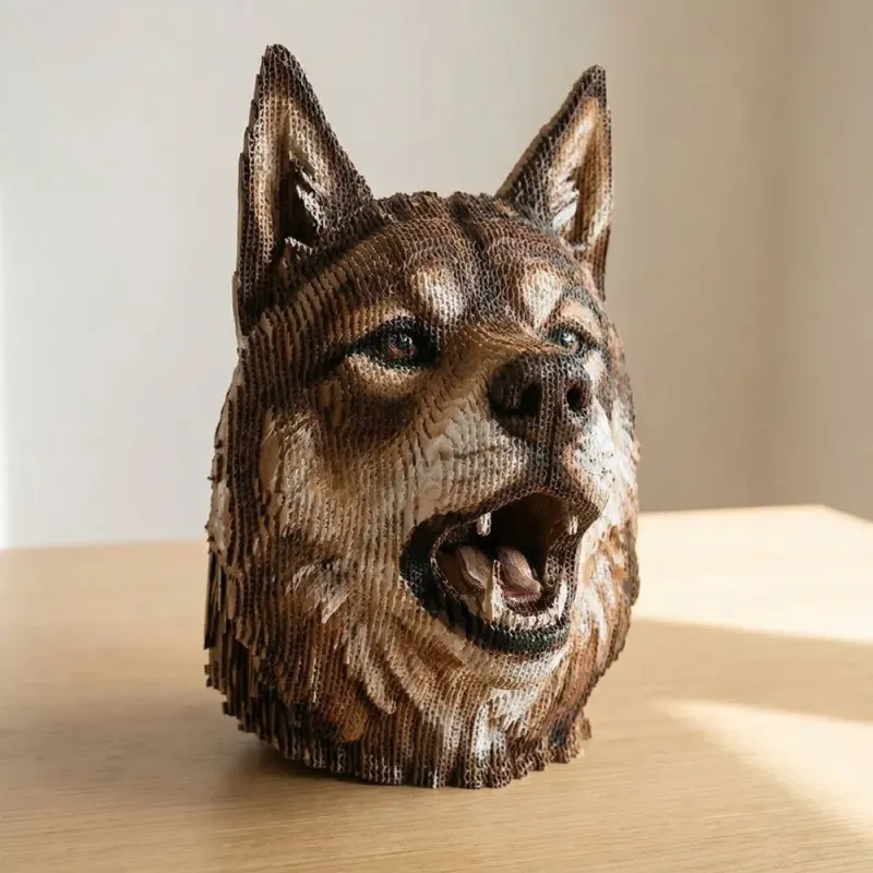 Puzzle 3D Lobo Pintado