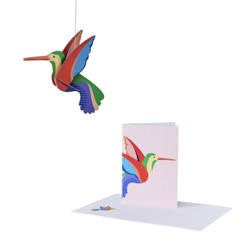 Tarjeta de felicitación colibrí