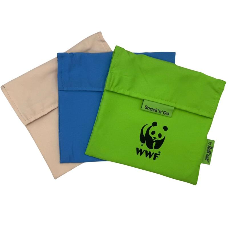 3 portasnacks de colores wwf